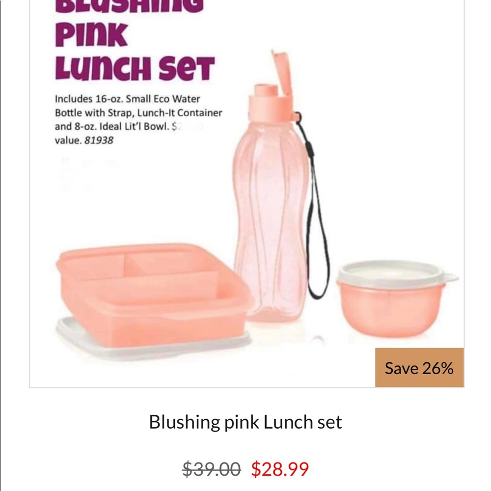 Tupperware pink 3pc set